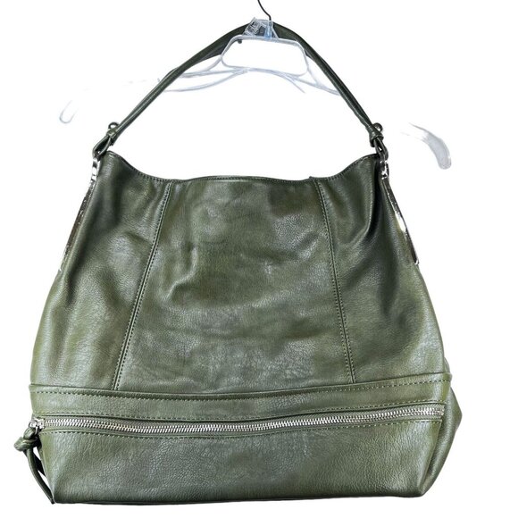 Charming Charlie Handbags - Charming Charlie Womens Green Hobo Handbag Shoulder Bag Purse Striped Lining